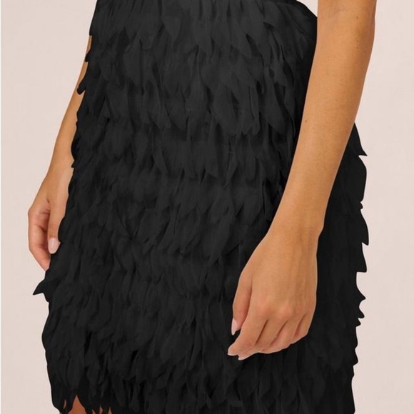 Aidan Mattox Chiffon Feather Cocktail Dress size 6 Worn once ! - Picture 7 of 7